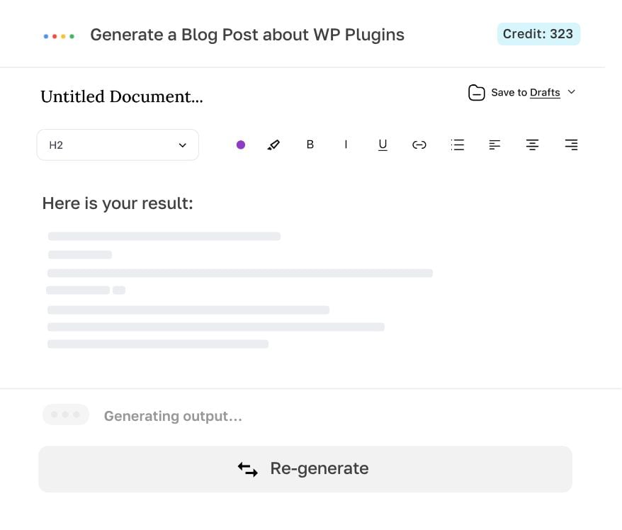 Generate, edit, publish.